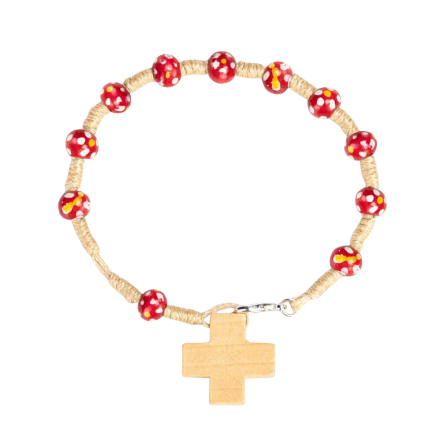 CHILDREN'S BRACCIALETTO ROSARIO - LEGNO - RED