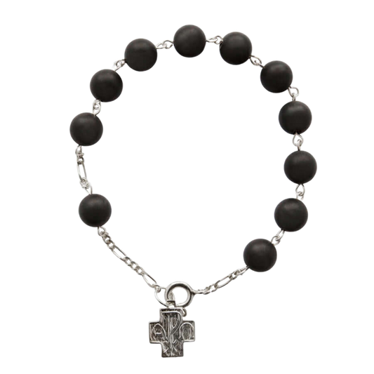 ONYX BRACCIALETTO ROSARIO - ARGENTO