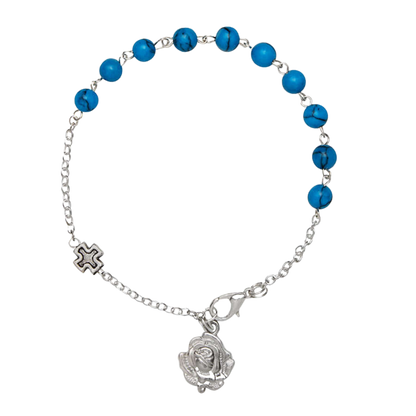 TURQUOISE BRACCIALETTO ROSARIO - METAL