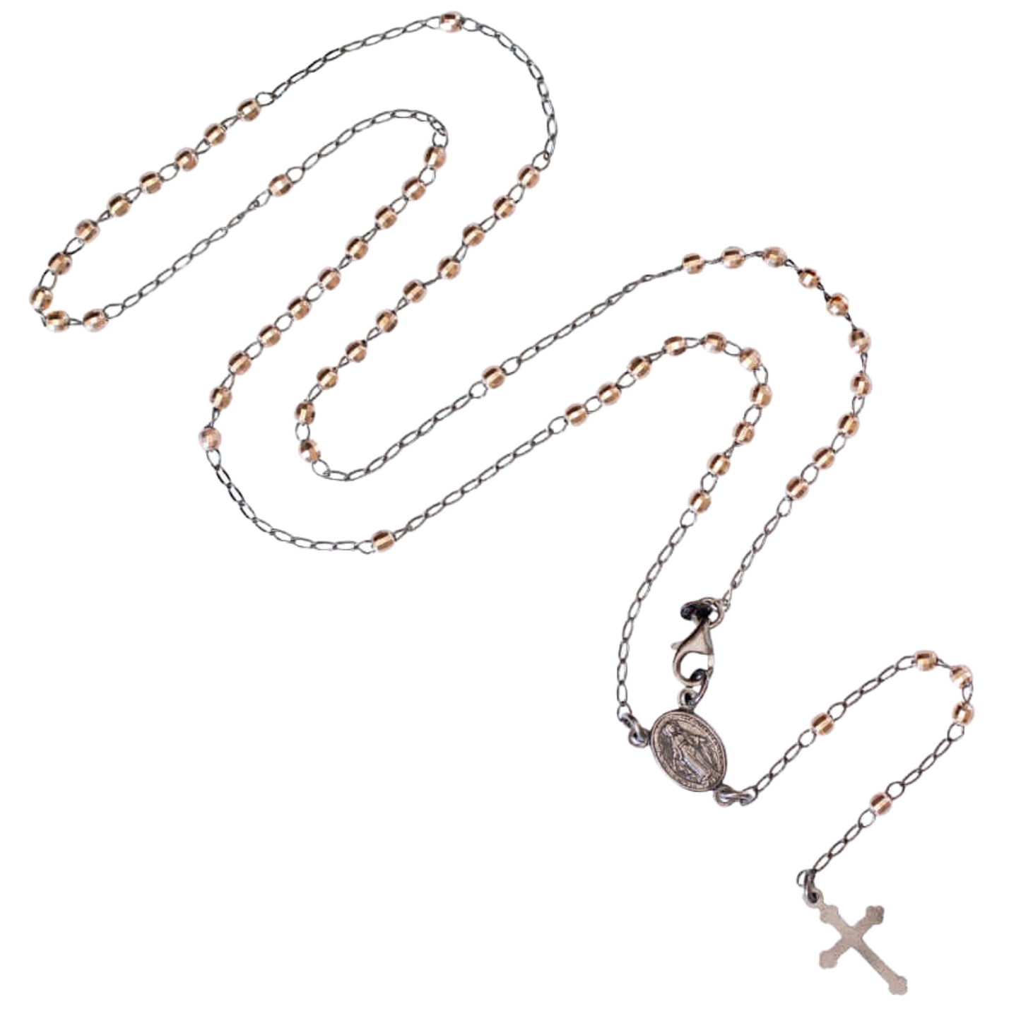 COLLANA ROSARIO - NERO ARGENTO