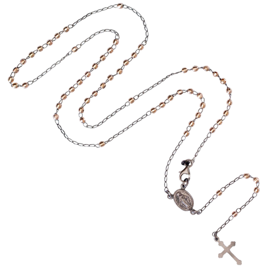 COLLANA ROSARIO - NERO ARGENTO