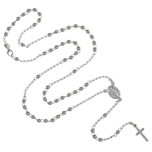 COLLANA ROSARIO - BIANCO ORO