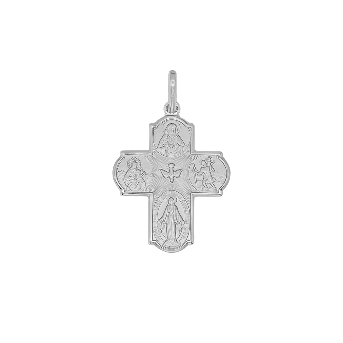 SCAPULAR - PENDENTE CROCE - BIANCO ORO