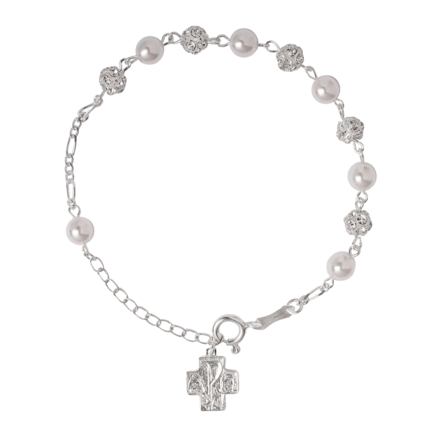 STRASSBALL E GLASS - PERLA BRACCIALETTO ROSARIO - ARGENTO