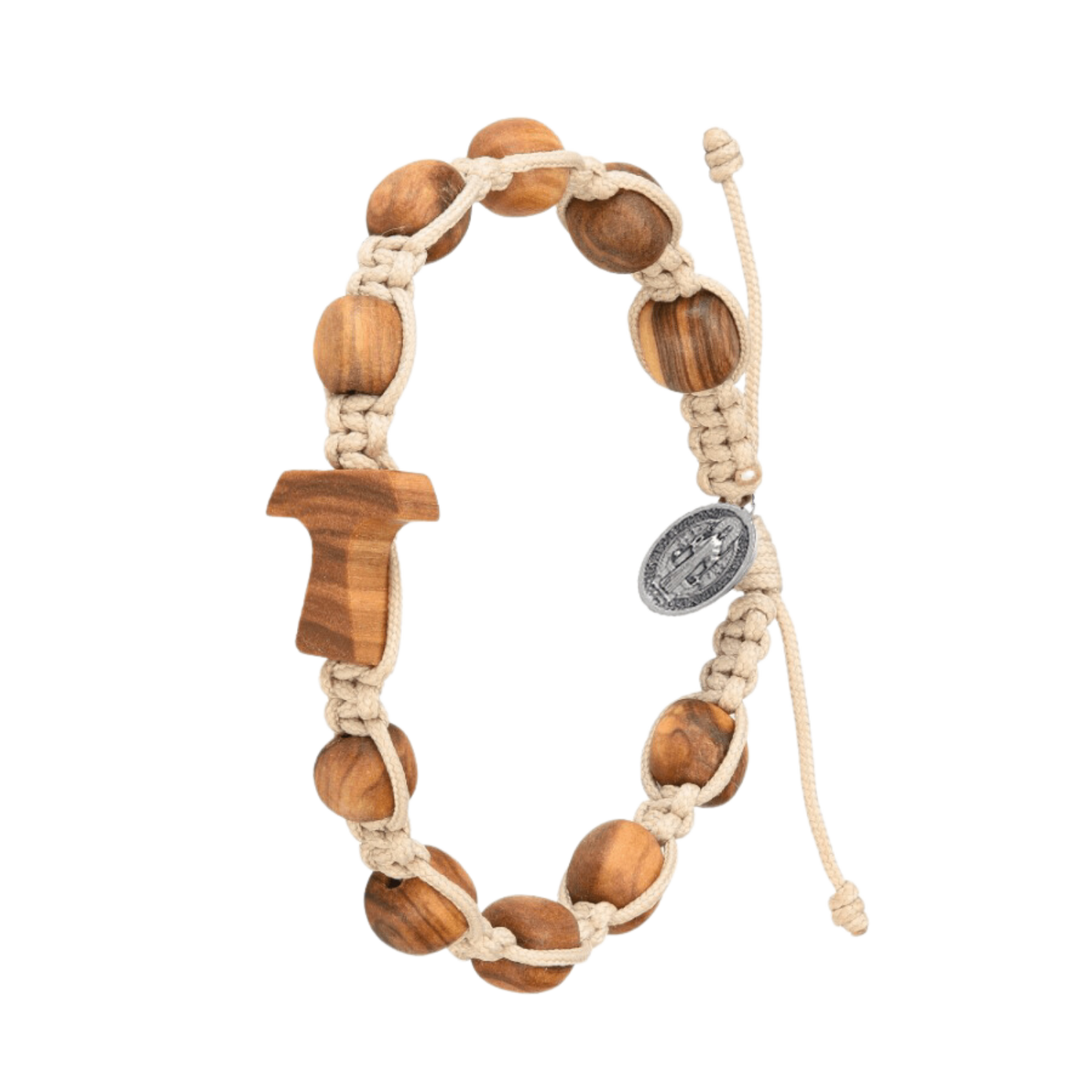 TAU BRACCIALETTO CROCE - OLIVE LEGNO