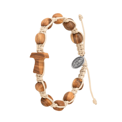 TAU BRACCIALETTO CROCE - OLIVE LEGNO