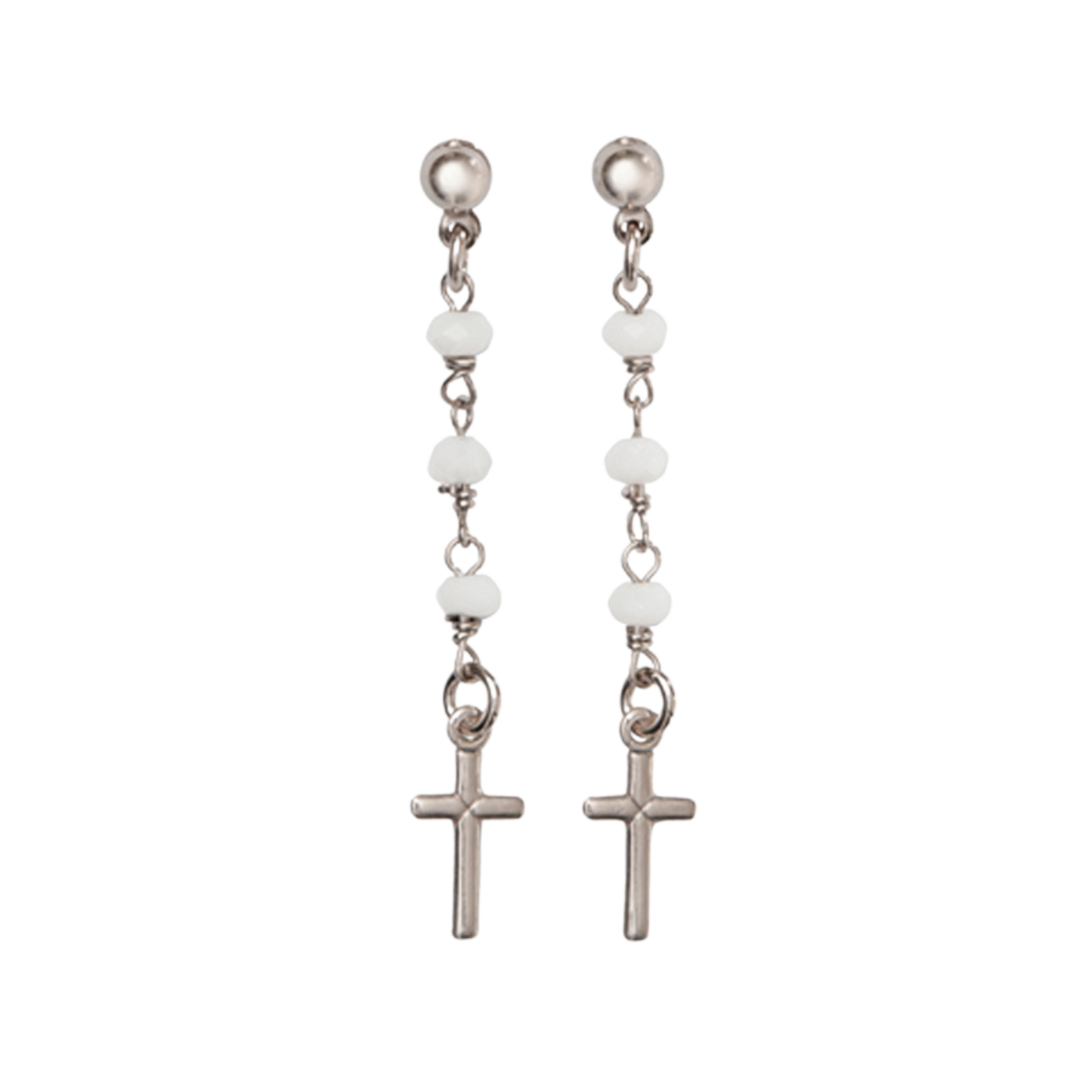 CROCE - CRYSTAL ORECCHINI - ARGENTO