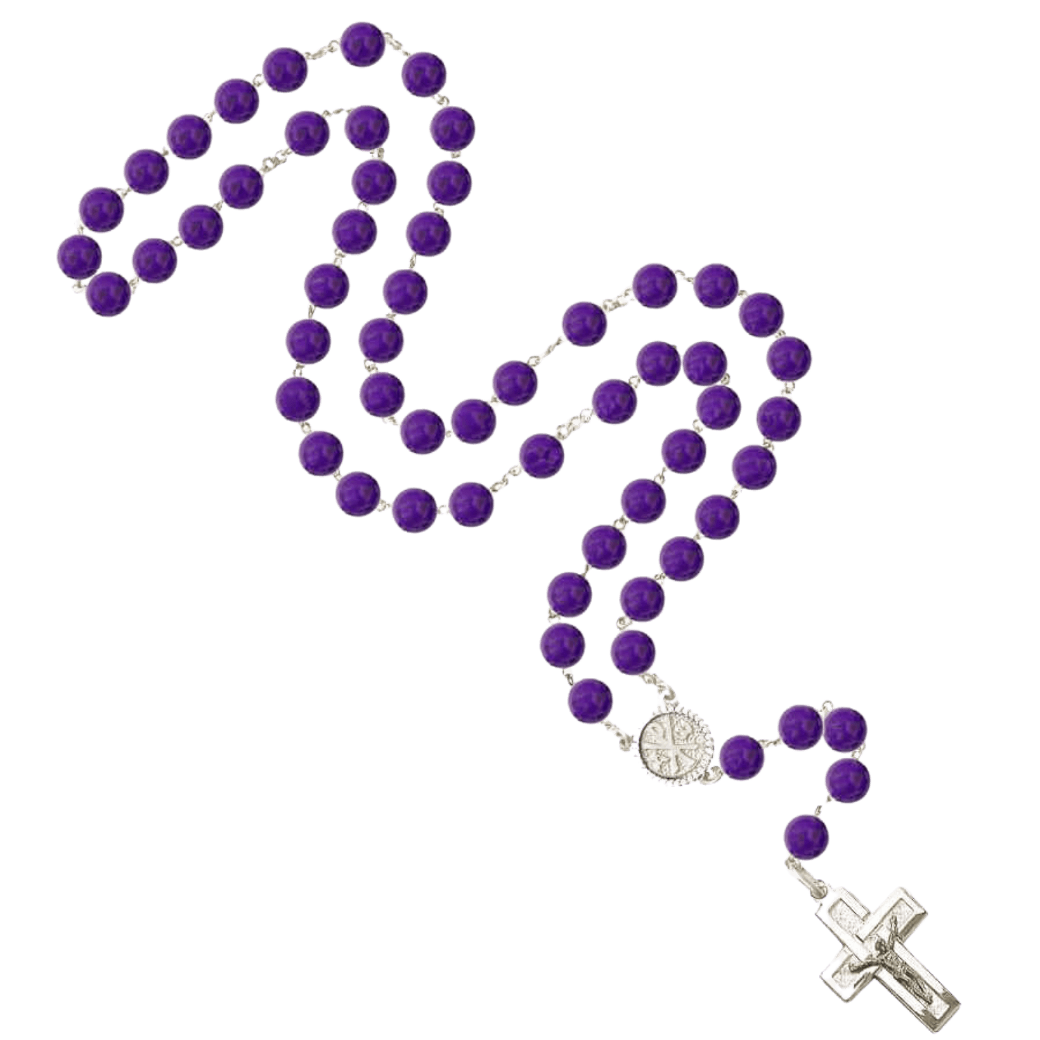 AMETHYST BEADS - ROSARIO - ARGENTO