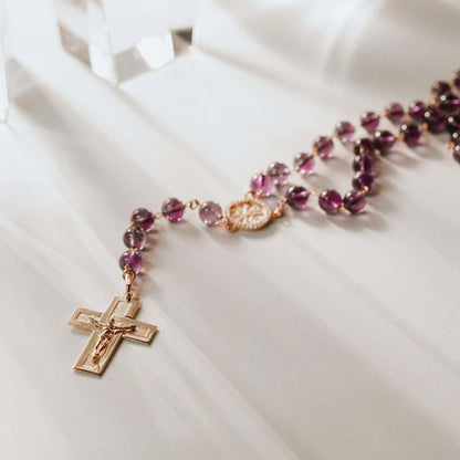 AMETHYST BEADS - ROSARIO - VERMEIL ARGENTO