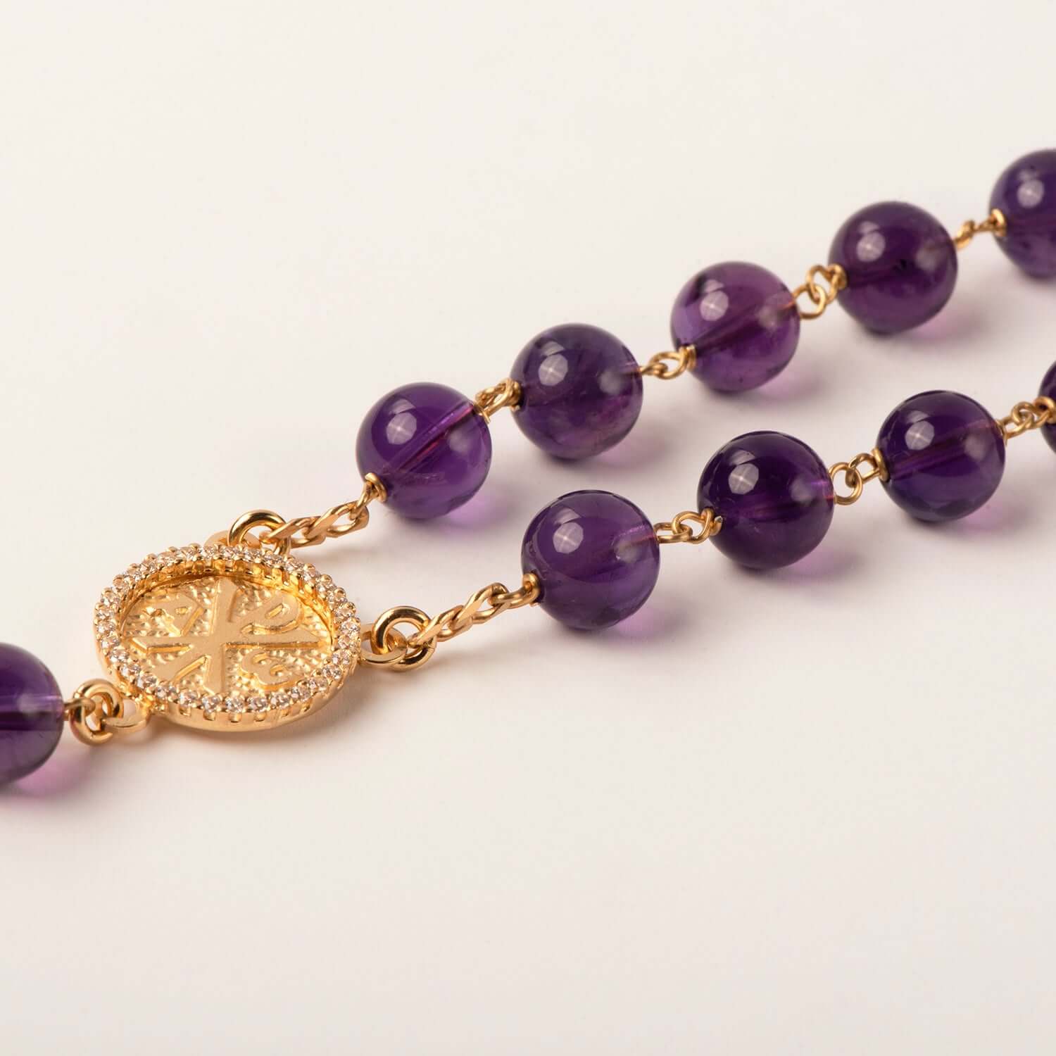 AMETHYST BEADS - ROSARIO - VERMEIL ARGENTO