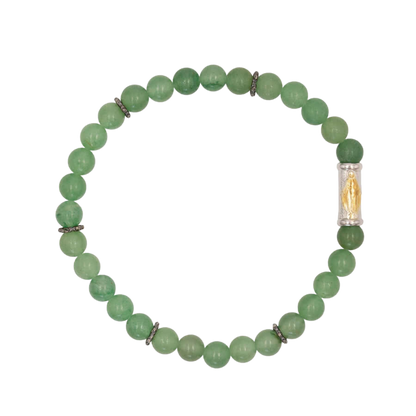 OUR LADY OF GRACE BRACCIALETTO - AVENTURINE E ARGENTO