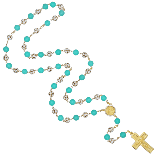 AVENTURINE E STRASSBALL ROSARIO - VERMEIL ARGENTO