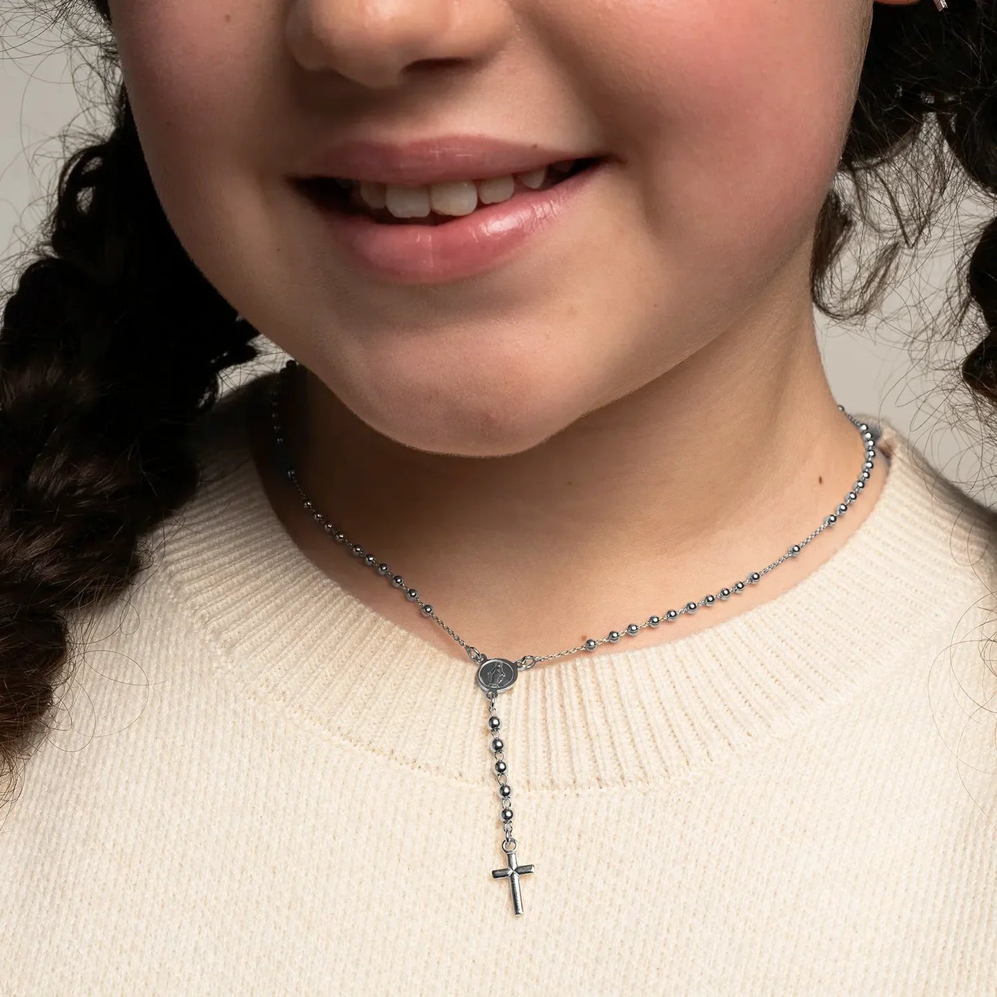 BABY COLLANA ROSARIO - ARGENTO