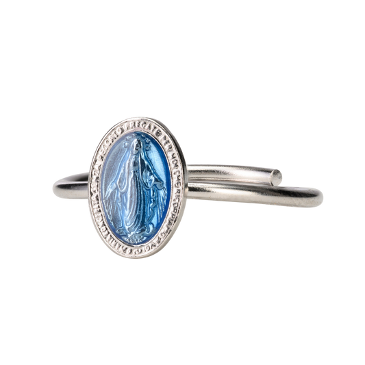 BLUE MIRACULOUS MEDAGLIA ANELLO - ARGENTO