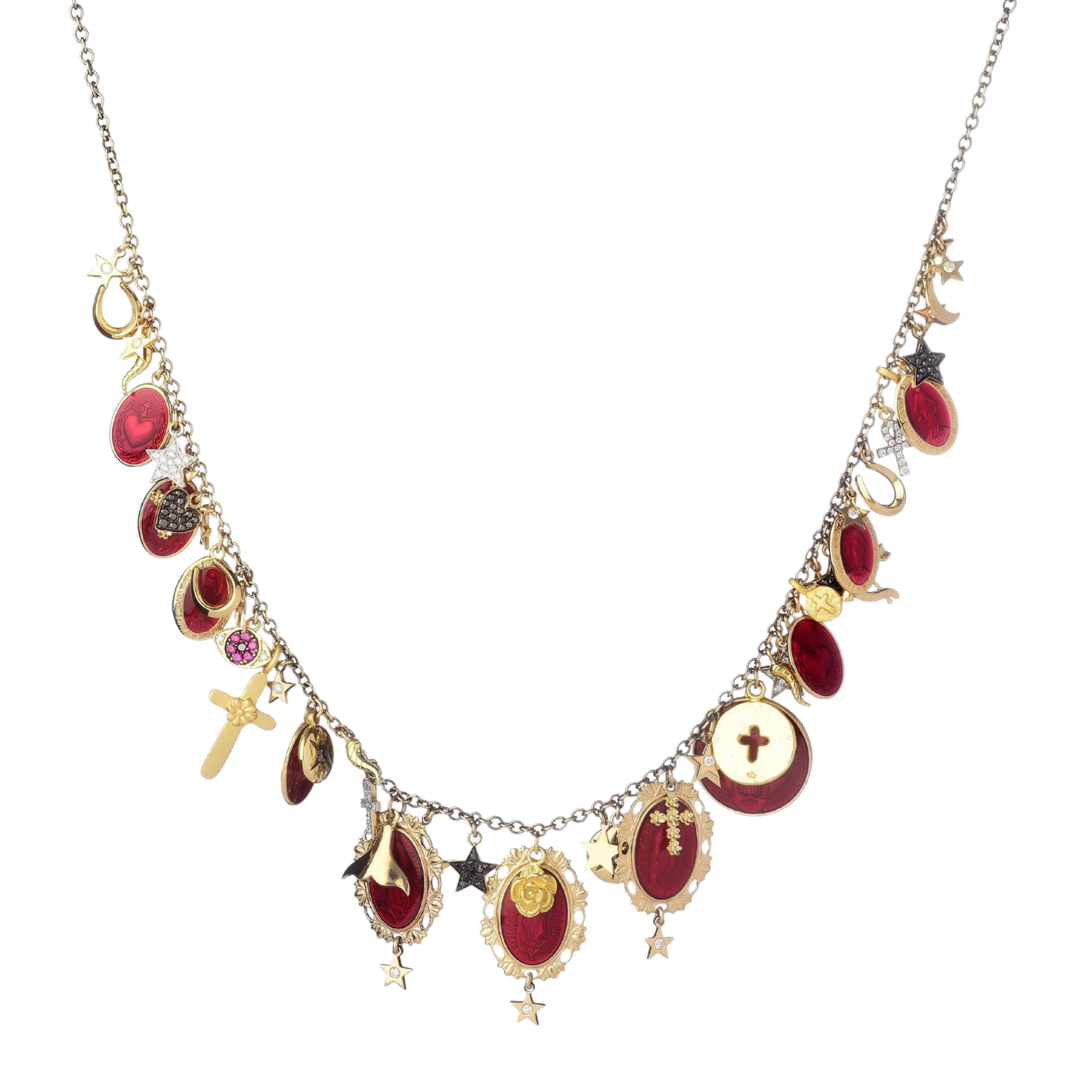 CATTOLICO CHARMS COLLANA - ORO E DIAMONDS