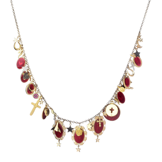 CATTOLICO CHARMS COLLANA - ORO E DIAMONDS