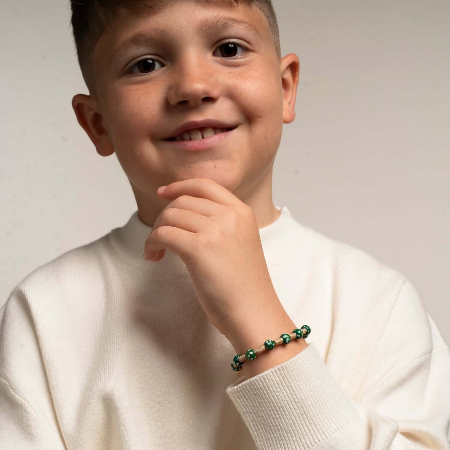 CHILDREN'S BRACCIALETTO ROSARIO - LEGNO - GREEN