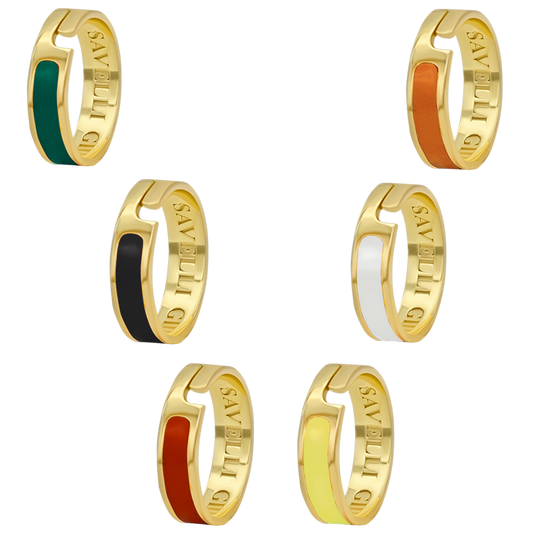 COLORED ADJUSTABLE ANELLO - ARGENTO