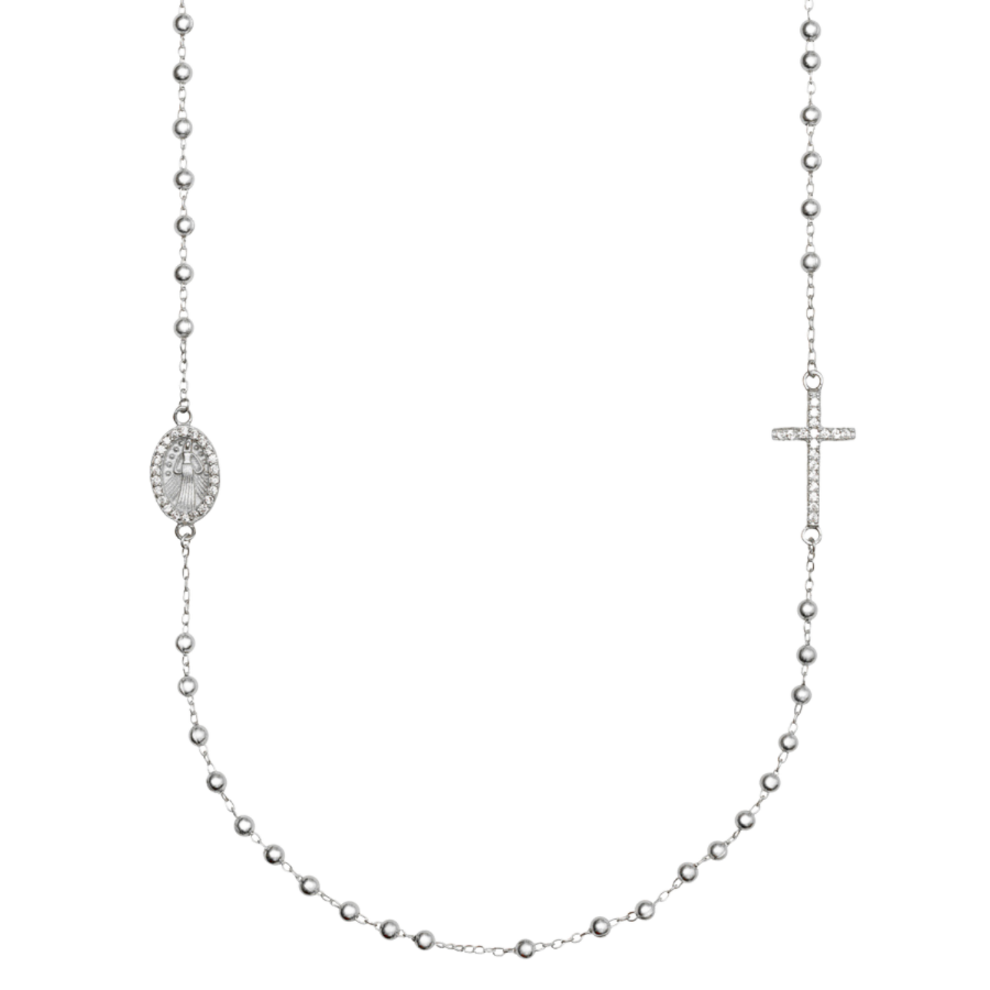MIRACULOUS E CROCE - COLLANA - ARGENTO