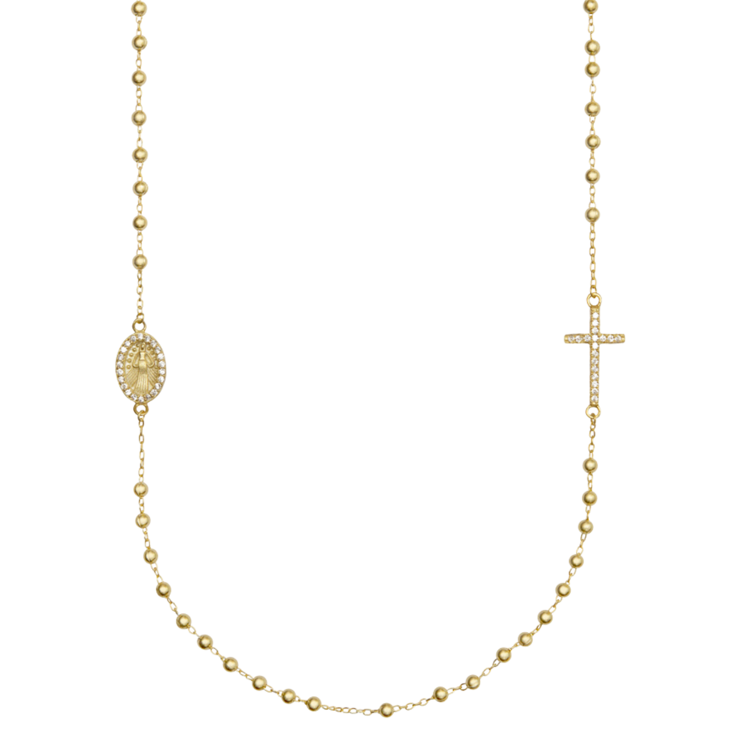 MIRACULOUS E CROCE - COLLANA - VERMEIL ARGENTO