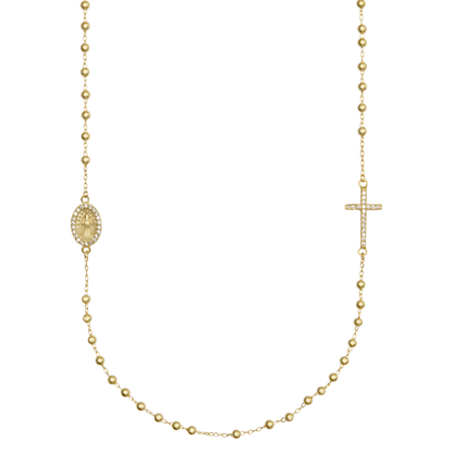 MIRACULOUS E CROCE - COLLANA - VERMEIL ARGENTO