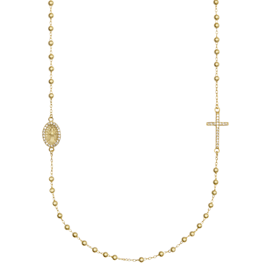 MIRACULOUS E CROCE - COLLANA - VERMEIL ARGENTO