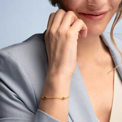 BRACCIALETTO CROCE -  GOLDEN ARGENTO