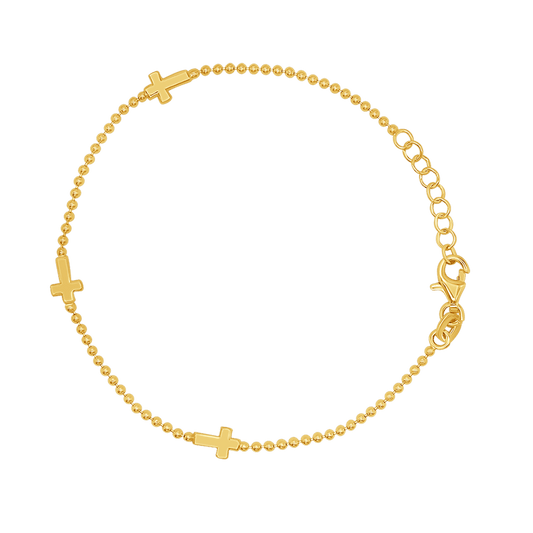 BRACCIALETTO CROCE -  GOLDEN ARGENTO