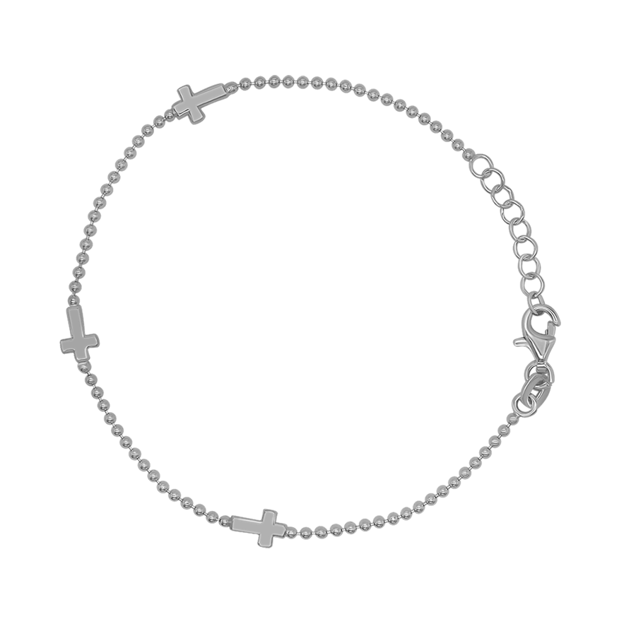 BRACCIALETTO CROCE -  ARGENTO
