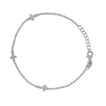 BRACCIALETTO CROCE -  ARGENTO