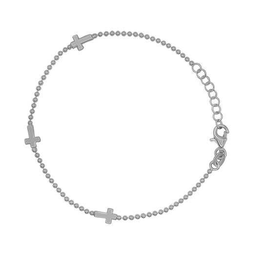 BRACCIALETTO CROCE -  ARGENTO