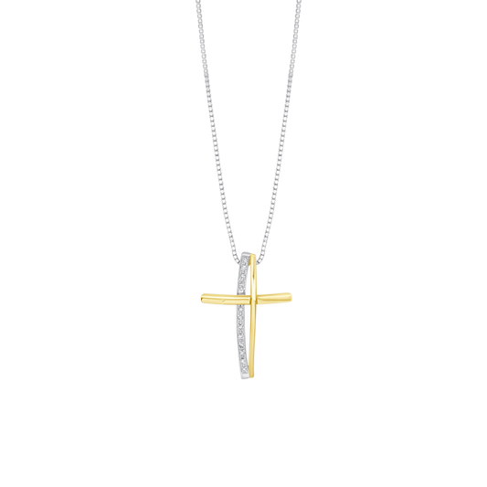 COLLANA CROCE - DIAMONDS E ORO