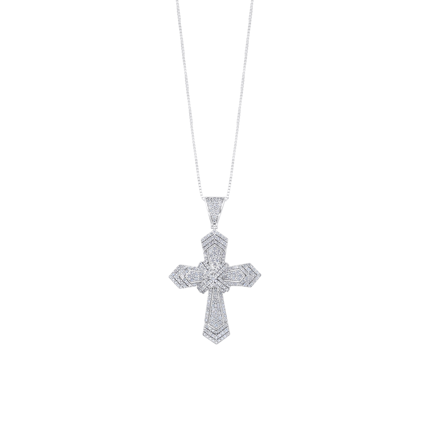 CROCE DIAMOND COLLANA - BIANCO ORO