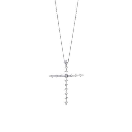 CROCE DIAMOND COLLANA - BIANCO ORO