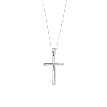 CROCE E CATENA - DIAMONDS - BIANCO ORO