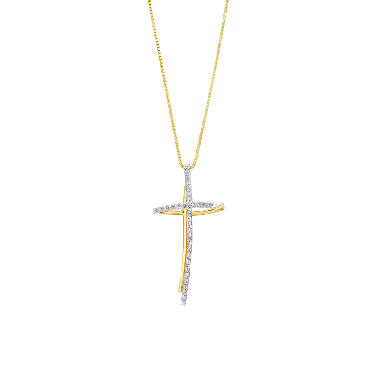 COLLANA CROCE - DIAMONDS E ORO