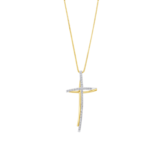 COLLANA CROCE - DIAMONDS E ORO