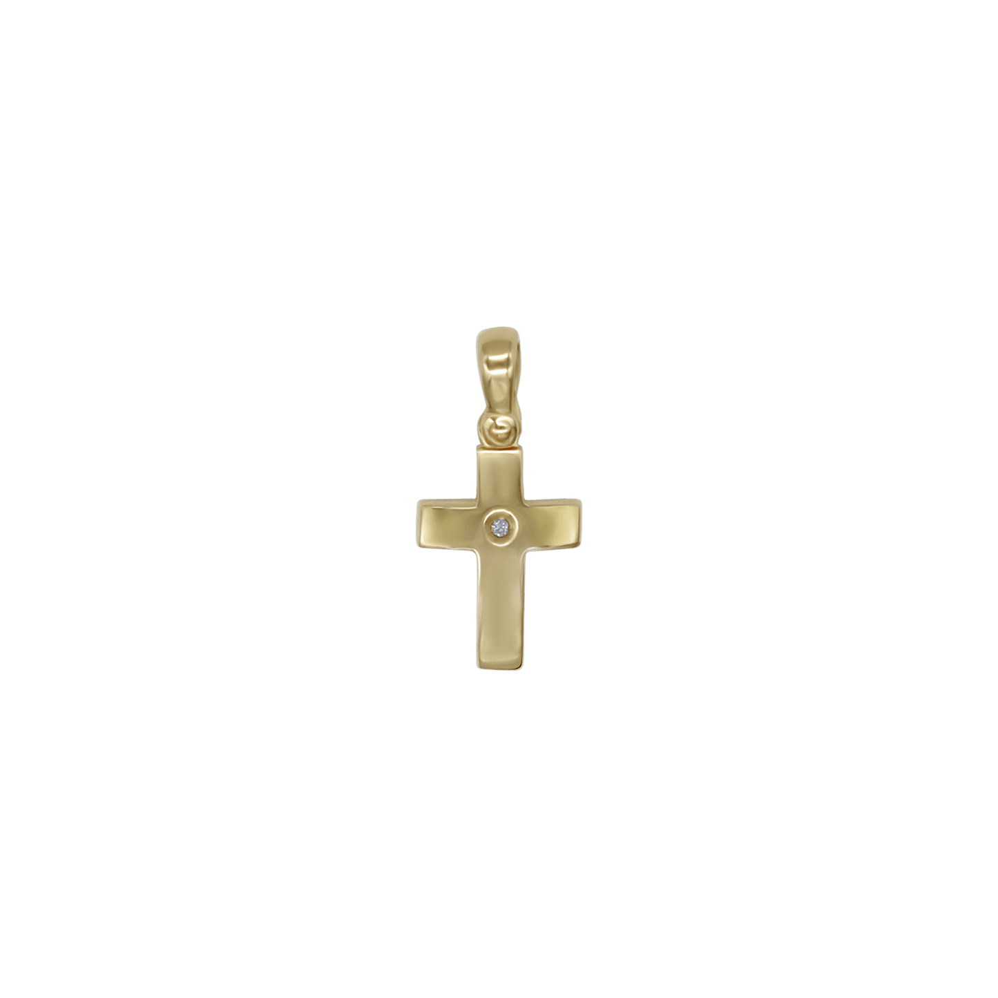 PENDENTE CROCE - ORO E ZIRCONIA