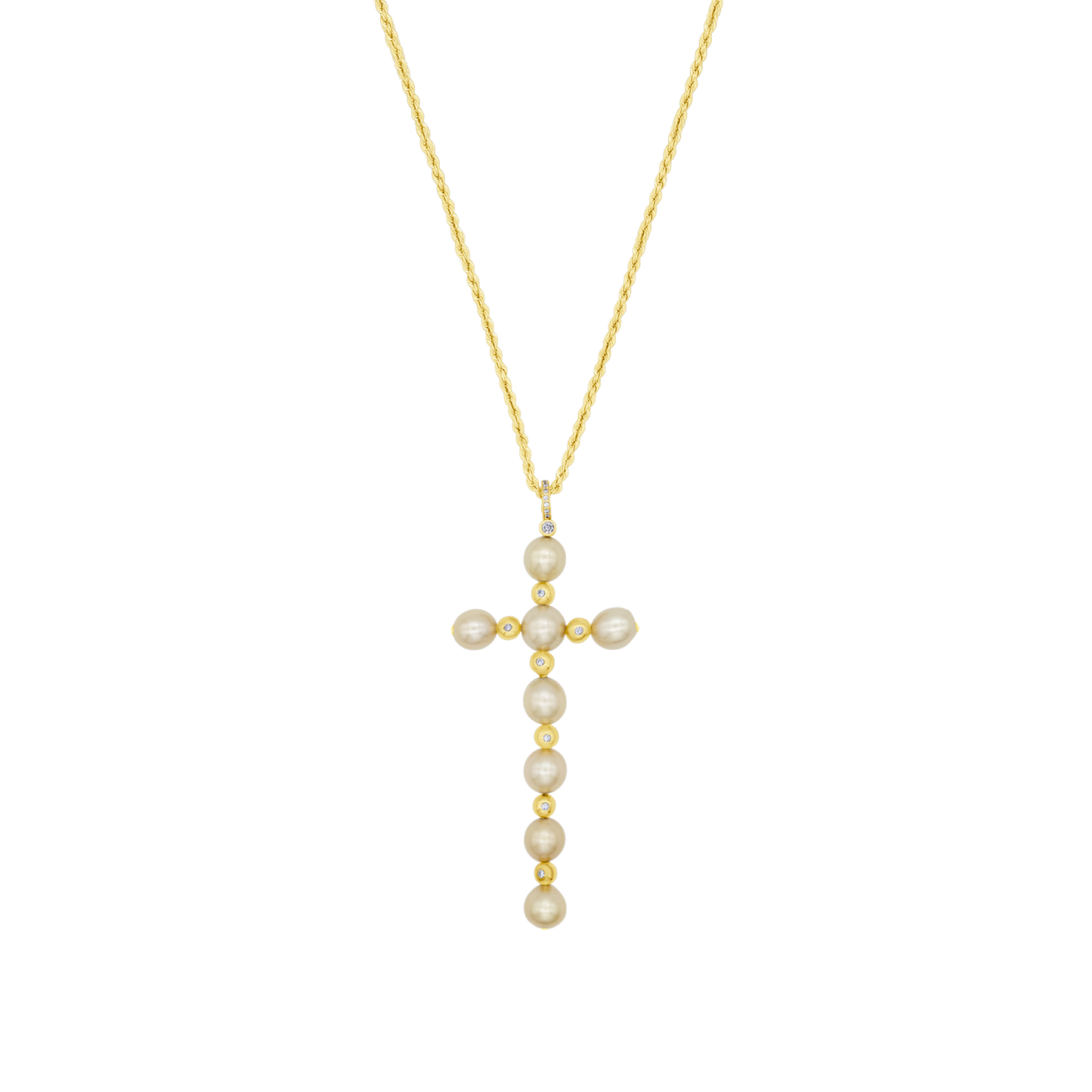 COLLANA CROCE - PERLE E ORO