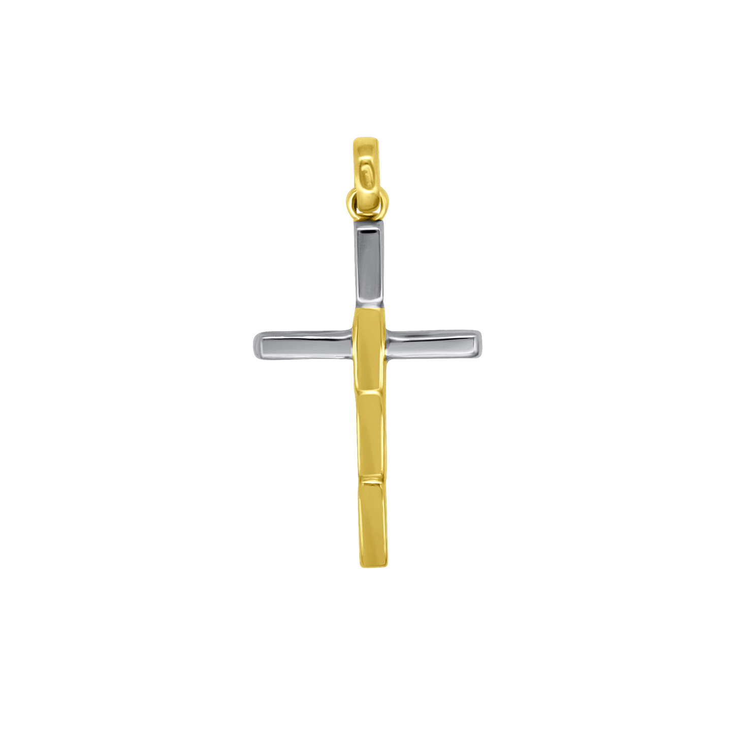 PENDENTE CROCE - BICOLOR ORO