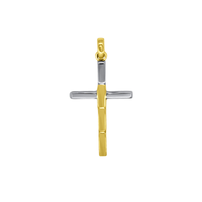PENDENTE CROCE - BICOLOR ORO