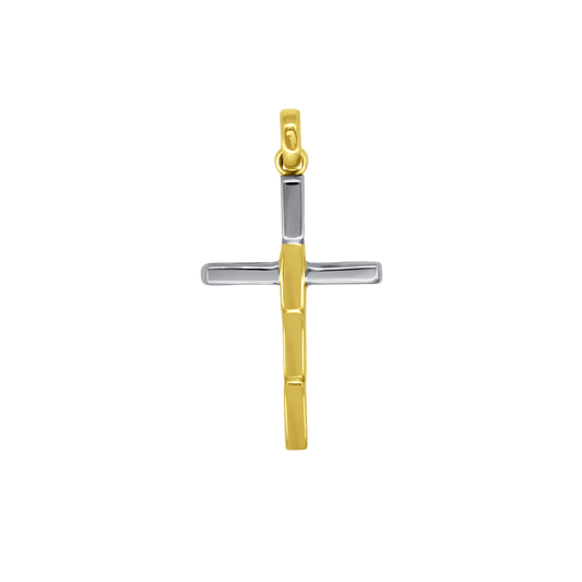 PENDENTE CROCE - BICOLOR ORO