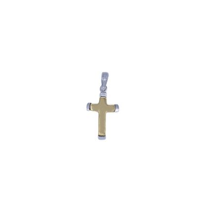 PENDENTE CROCE - BICOLOR ORO