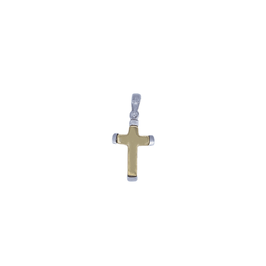 PENDENTE CROCE - BICOLOR ORO