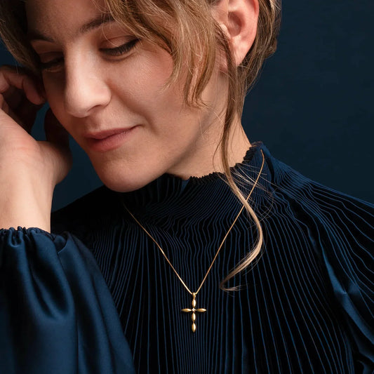 PENDENTE CROCE - ORO E DIAMOND