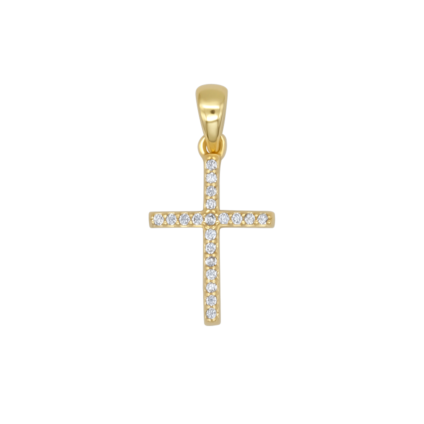 PENDENTE CROCE - ZIRCONIA E GOLDEN ARGENTO