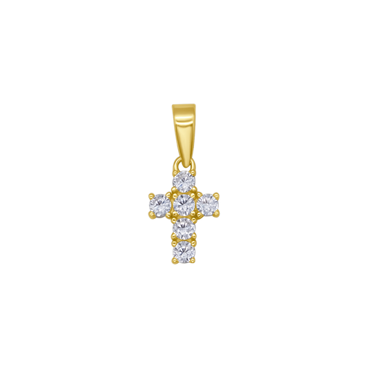 PENDENTE CROCE - VERMEIL ARGENTO E ZIRCONIA