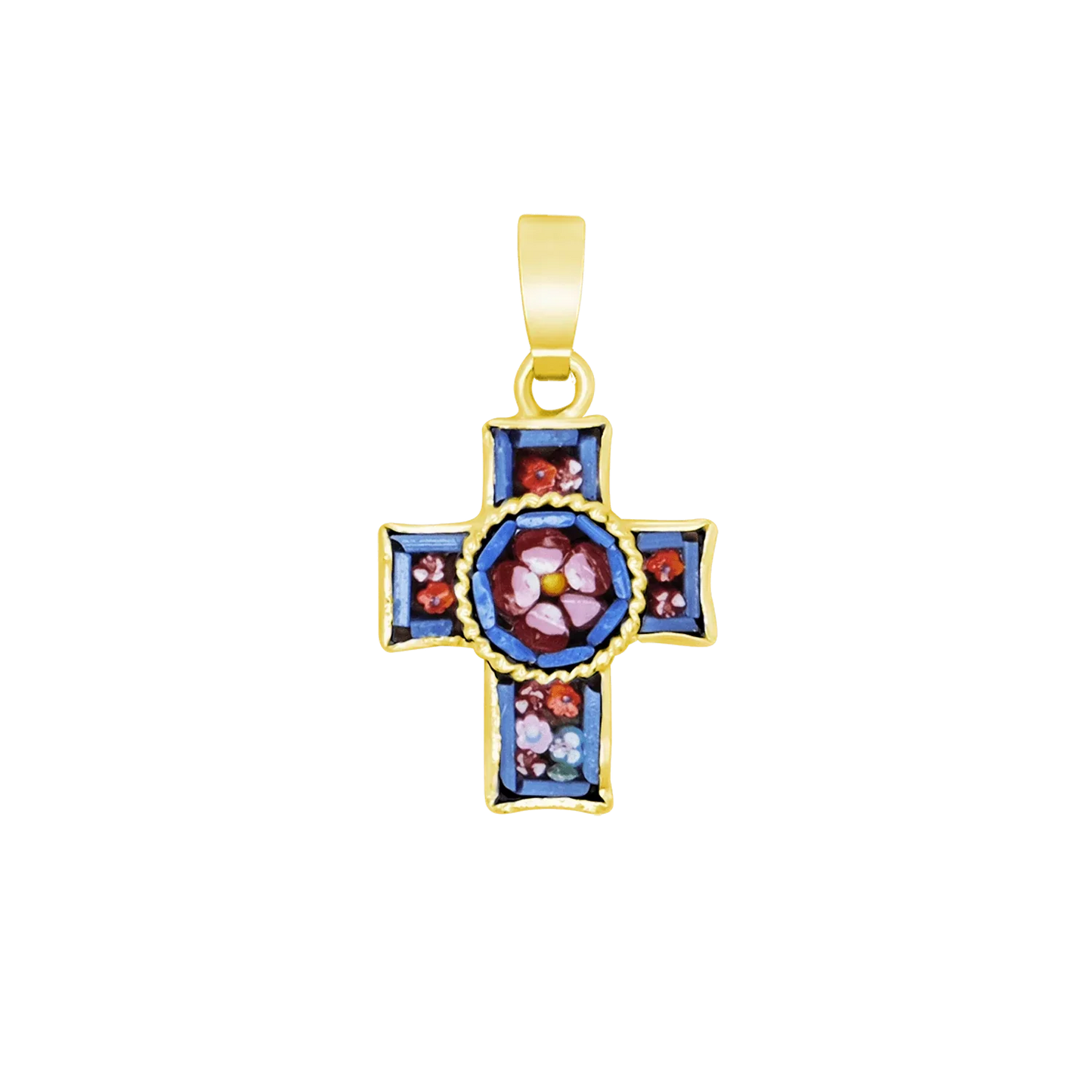 PENDENTE CROCE - MICROMOSAIC GIOIELLI - GOLDEN METAL