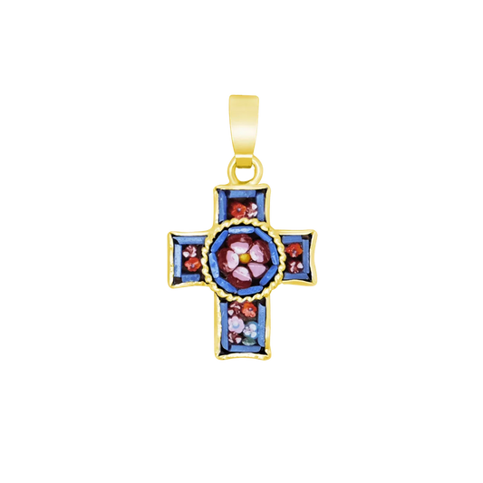 PENDENTE CROCE - MICROMOSAIC GIOIELLI - GOLDEN METAL