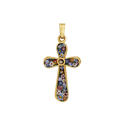 PENDENTE CROCE - MICROMOSAIC GIOIELLI - GOLDEN METAL